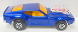 Lesney Matchbox 1973 Superfast #10 Mustang Piston Popper Rola-Matic (Rola-Matics Function Works)  | Blue Body | Clear Engine | Red Pistons