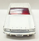Lesney Matchbox 1966 Regular Wheels #8 Ford Mustang | Wheel Turning Switch | White Body | Red Tow Hook Black Base Silver Hubcaps
