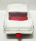 Lesney Matchbox 1966 Regular Wheels #8 Ford Mustang | Wheel Turning Switch | White Body | Red Tow Hook Black Base Silver Hubcaps