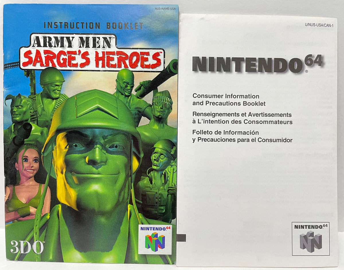 Army Men Sarge's Heroes Nintendo 64 N64 Original Game with Manual | 1999  Tested & Cleaned | Authentic