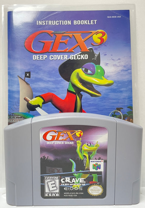 Gex 3: Deep Cover Gecko Nintendo 64 N64 Original Game with Manual | 1999 Tested & Cleaned | Authentic