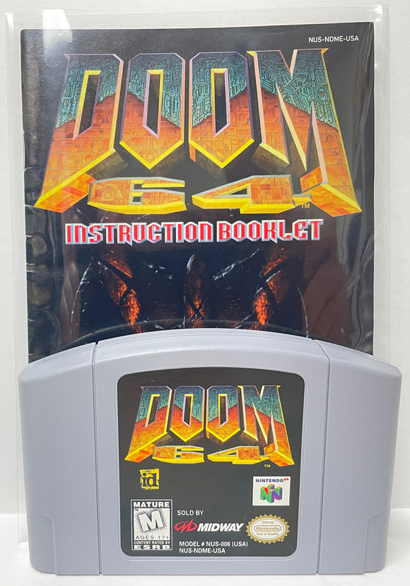 Doom 64 Nintendo 64 N64 Original Game with Manual | 1997 Tested Cleaned | Authentic