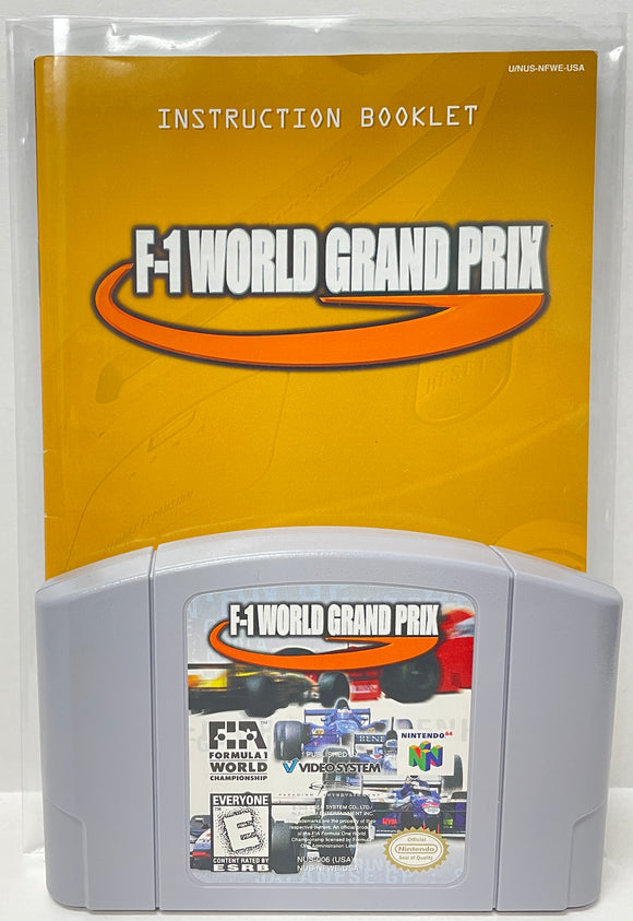 F-1 World Grand Prix Nintendo 64 N64 Original Game with Manual | 1998 Tested & Cleaned | Authentic