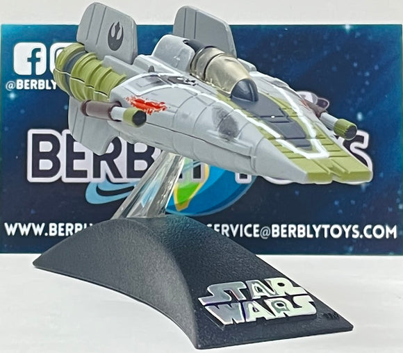 Star Wars Titanium Series A-Wing Starfighter (Green) With Stand | Hasbro | MFG 2005