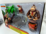 Donkey Kong 2.5" Jungle Adventure Diorama Set Jakks Pacific | Rambi & Diddy Kong