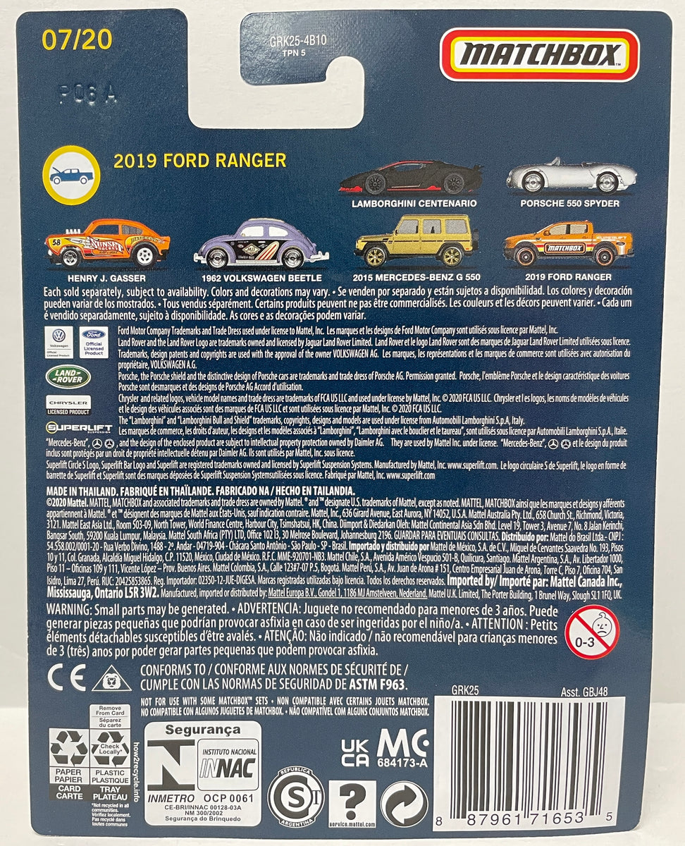 Matchbox Collector's 2019 Ford Ranger 07/20 Mattel 2021 – Berbly Toys